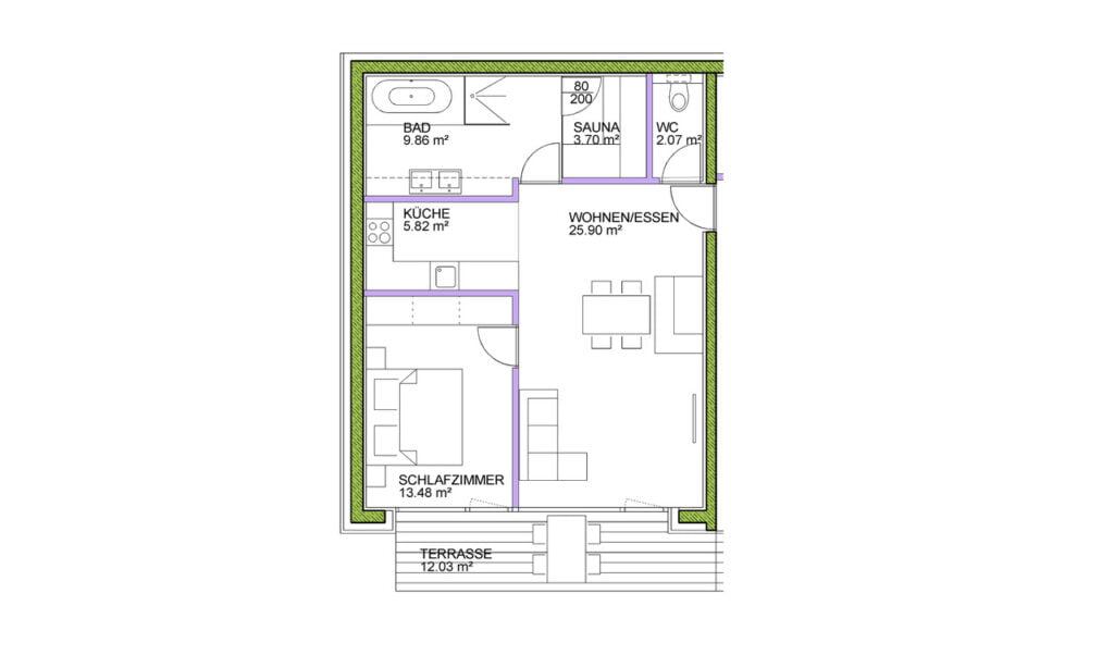 Grundriss Schneeglöckle Appartment A